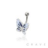 316L SURGICAL STEEL BUTTERLFY NON DANGLE BELLY BUTTON NAVEL RING 